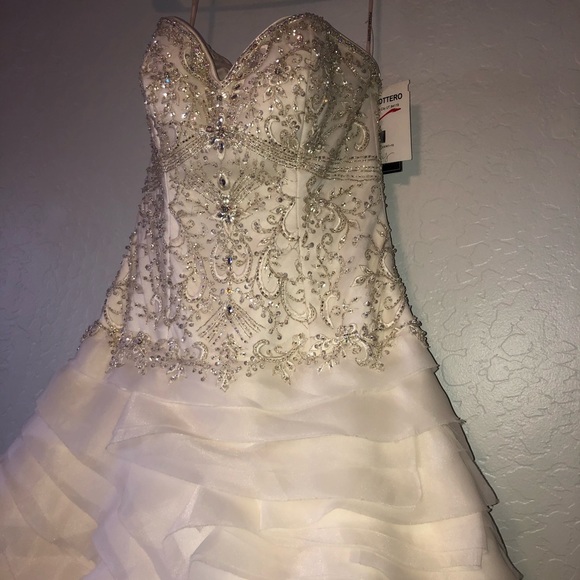 NWT Strapless Bridal Gown Wedding Dress SZ 10 - Picture 6 of 8